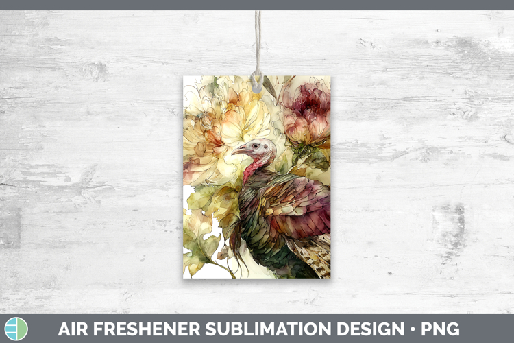 Turkey Farm Autumn Floral Air Freshener Sublimation Design
