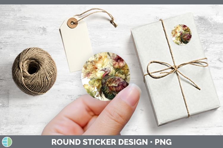 Turkey Farm Autumn Floral Stickers Design