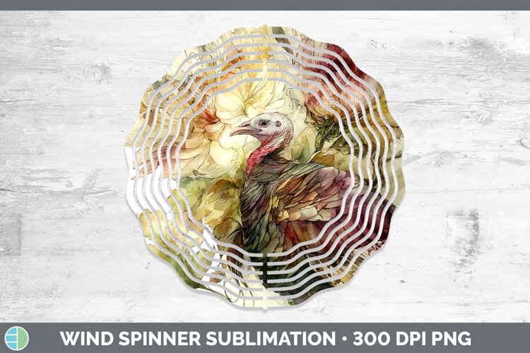 GorgeousFarm Autumn Floral Wind Spinner design.