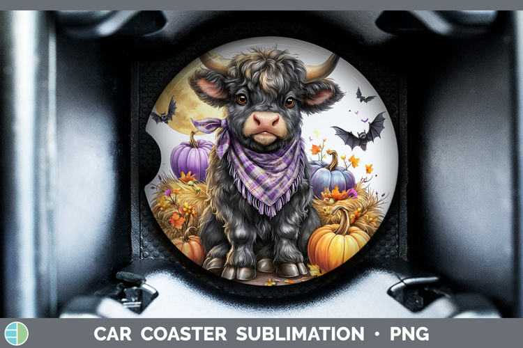 Farm Bandana Halloween Bull Car Coaster Sublimation Designs