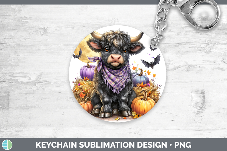Farm Bandana Halloween Bull Keychain Sublimation Keyring Des