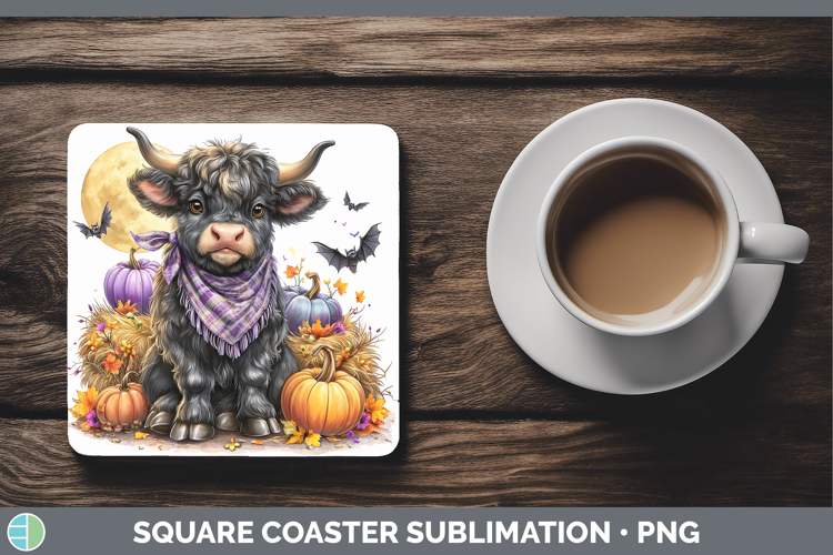 Farm Bandana Halloween Bull Square Coaster Sublimation Coast