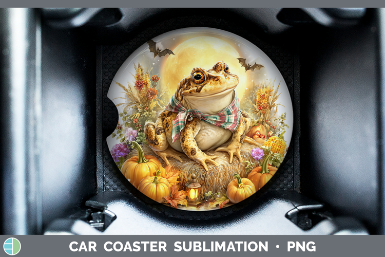 Farm Bandana Halloween Bullfrog Car Coaster Sublimation Des