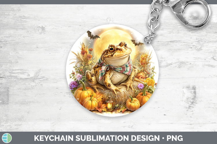 Farm Bandana Halloween Bullfrog Keychain Sublimation Keyring