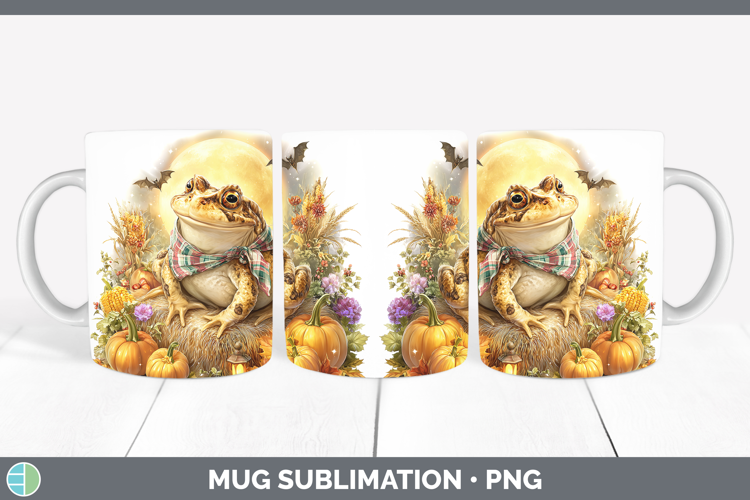 Farm Bandana Halloween Bullfrog Mug Wrap Sublimation Coffee