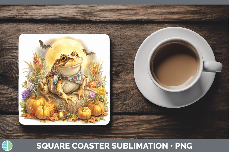 Farm Bandana Halloween Bullfrog Square Coaster Sublimation C