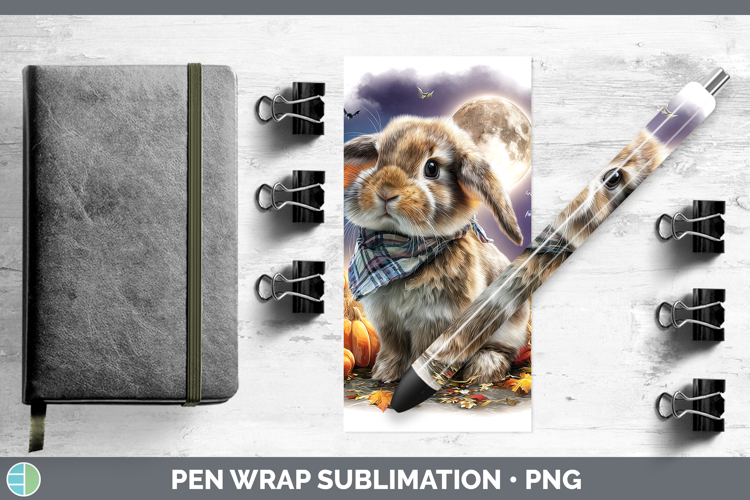 Farm Bandana Halloween Bunny Pen Wrap Sublimation Pen Design