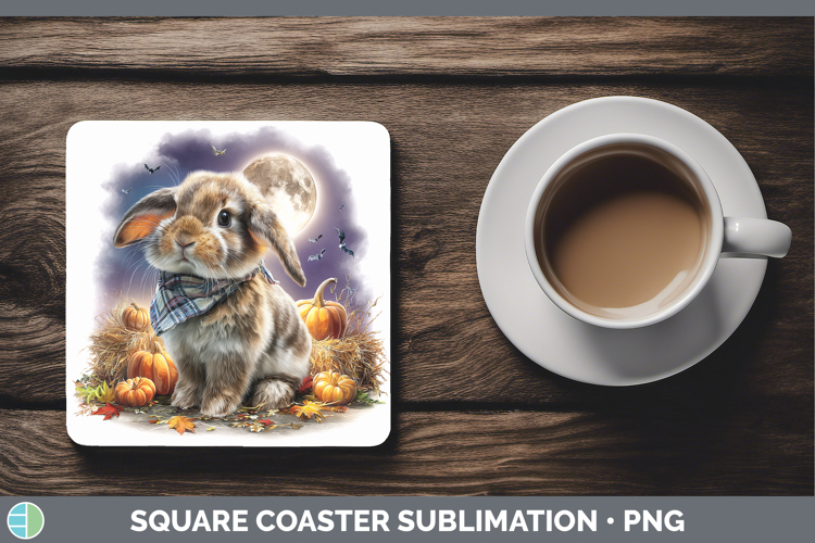 Farm Bandana Halloween Bunny Square Coaster Sublimation Coas