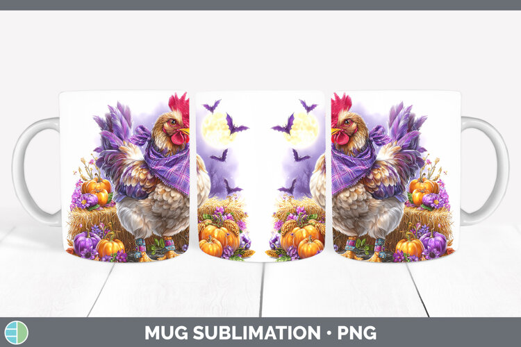 GorgeousFarm Bandana Halloween Mug Wrap design.