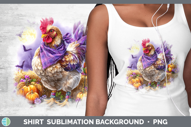 Farm Bandana Halloween Chicken Shirt Sublimation Background