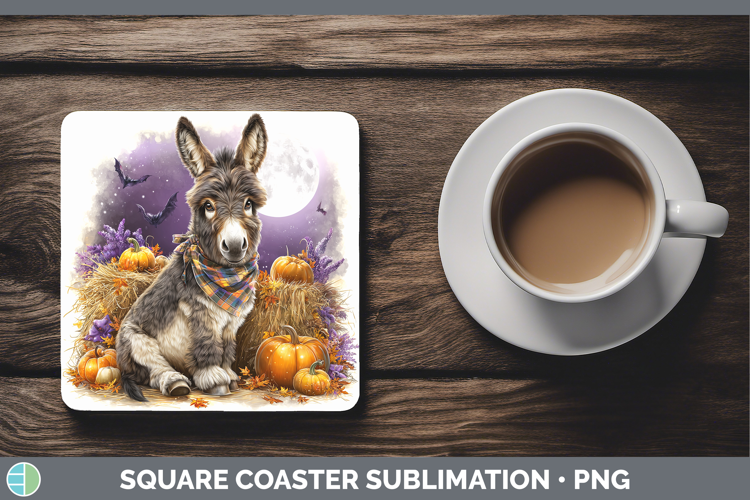 Farm Bandana Halloween Donkey Square Coaster Sublimation Coa