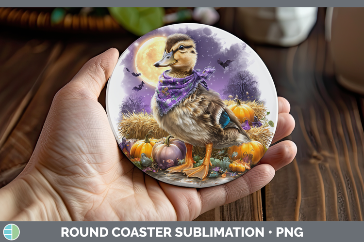 Farm Bandana Halloween Duck Round Coaster Sublimation Coaste