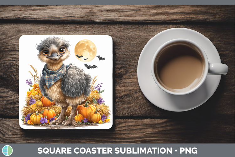 Farm Bandana Halloween Emu Square Coaster Sublimation Coaste