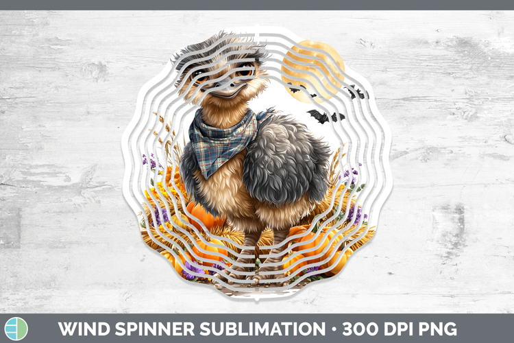 Farm Bandana Halloween Emu Wind Spinner Sublimation Spinner