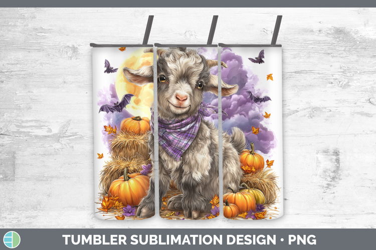 Farm Bandana Halloween Goat Tumbler Sublimation 20 oz Skinny
