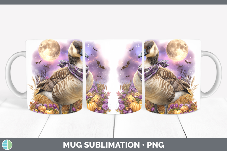 Farm Bandana Halloween Goose Mug Wrap Sublimation Coffee Cup