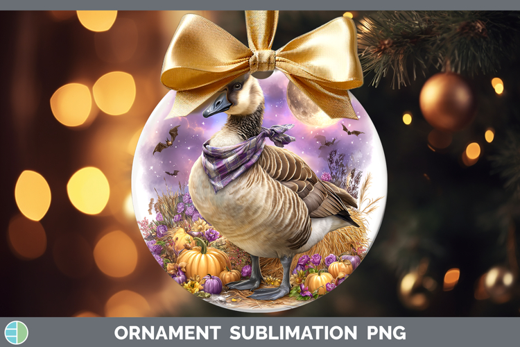 Farm Bandana Halloween Goose Ornament Sublimation Bauble Des