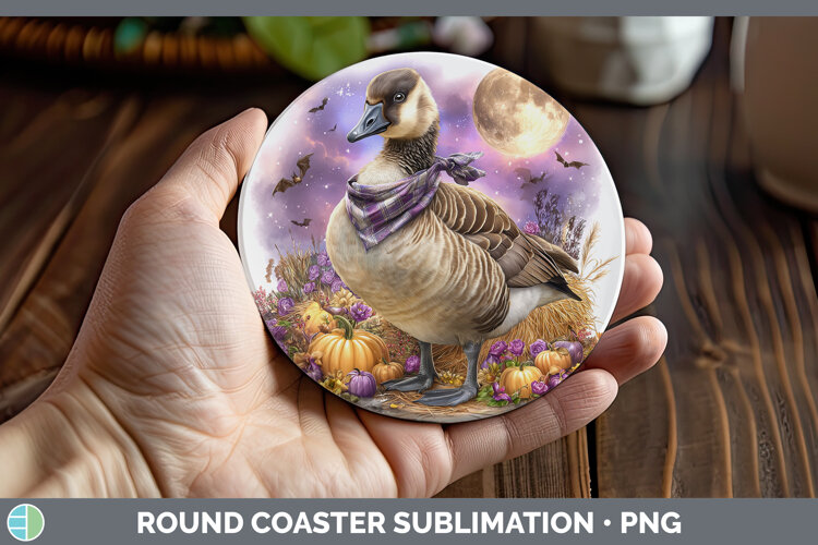 GorgeousFarm Bandana Halloween Round Coaster design.