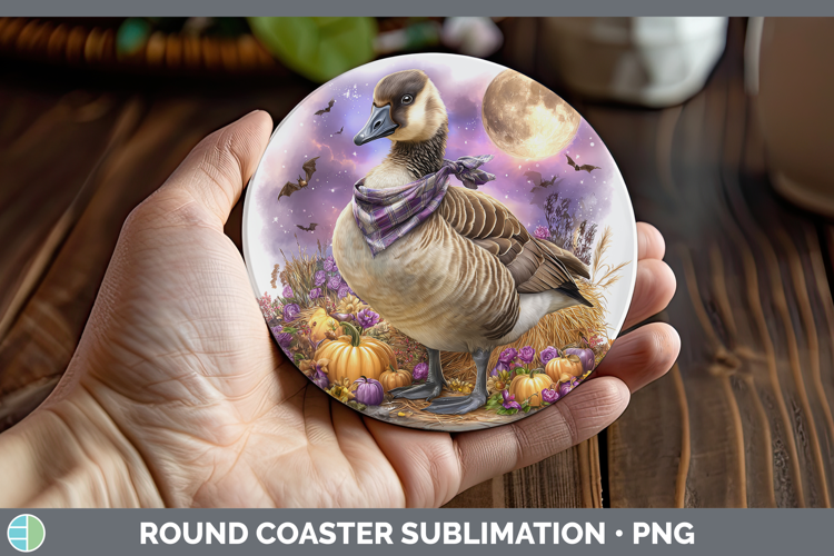 Farm Bandana Halloween Goose Round Coaster Sublimation Coast
