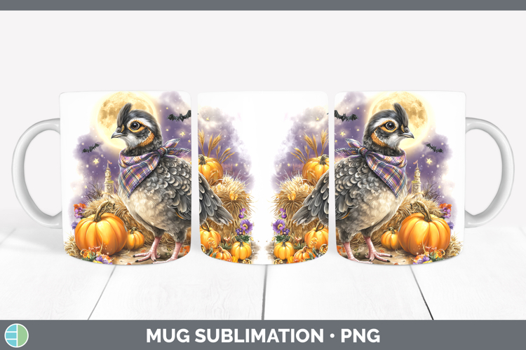 Farm Bandana Halloween Guinea Hen Mug Wrap Sublimation Coffe