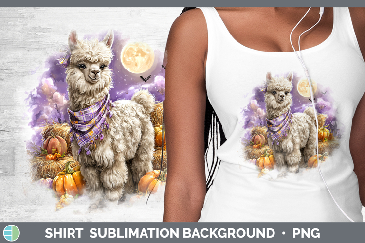 Farm Bandana Halloween LLama Shirt Sublimation Background De