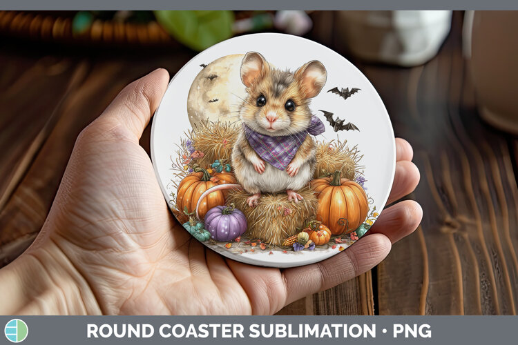 GorgeousFarm Bandana Halloween Round Coaster design.