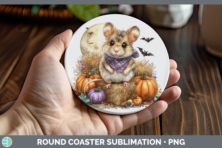 Farm Bandana Halloween Mouse Round Coaster Sublimation Coast