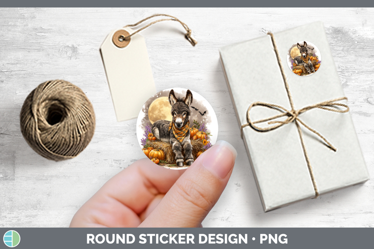 Farm Bandana Halloween Mule Stickers | Round Labels Designs