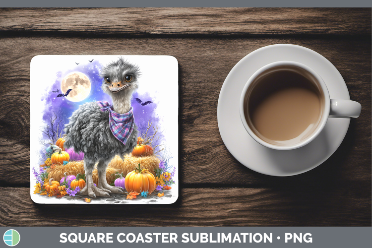 Farm Bandana Halloween Ostrich Square Coaster Sublimation Co