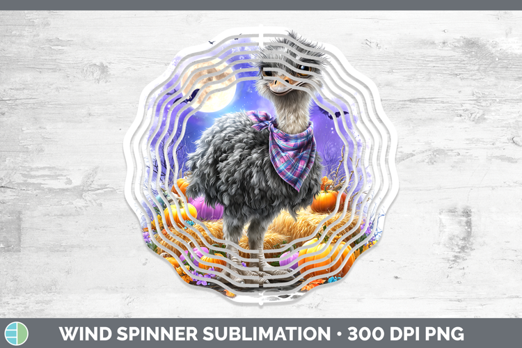Farm Bandana Halloween Ostrich Wind Spinner Sublimation Spin