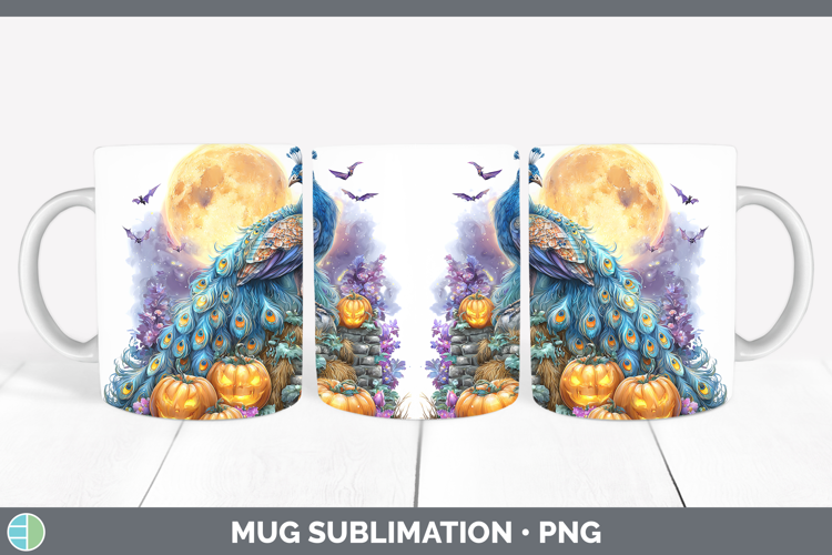 Farm Bandana Halloween Peacock Mug Wrap Sublimation Coffee C