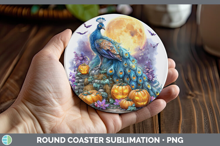 GorgeousFarm Bandana Halloween Round Coaster design.