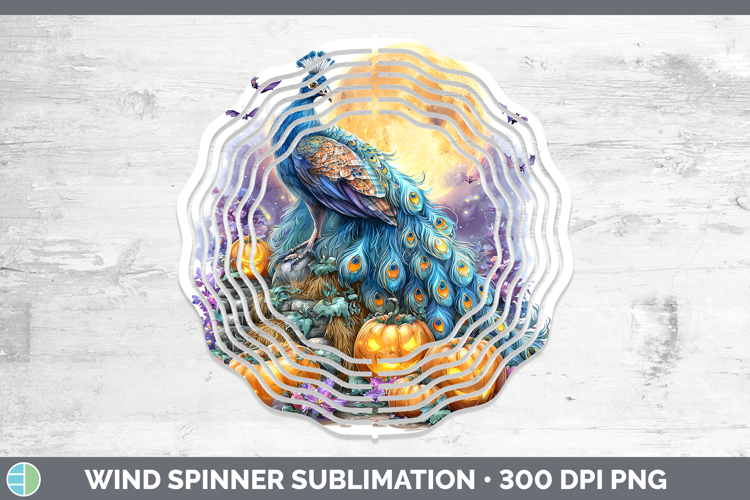 Farm Bandana Halloween Peacock Wind Spinner Sublimation Spin