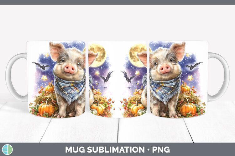 GorgeousFarm Bandana Halloween Mug Wrap design.