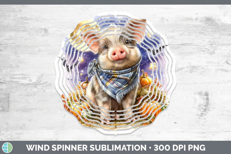 Farm Bandana Halloween Pig Wind Spinner Sublimation Spinner