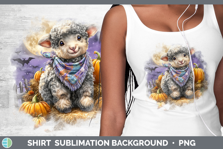 Farm Bandana Halloween Sheep Shirt Sublimation Background De