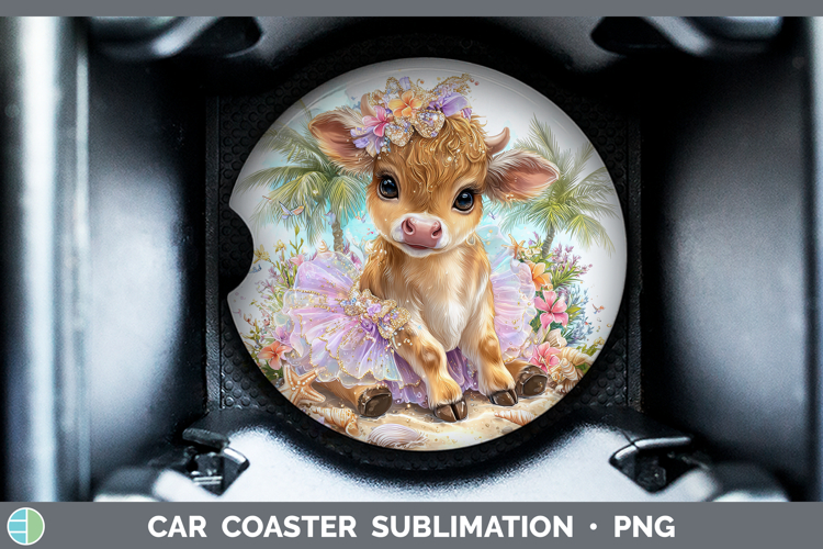 Bull Car Coaster Farm Beach Sublimation Designs