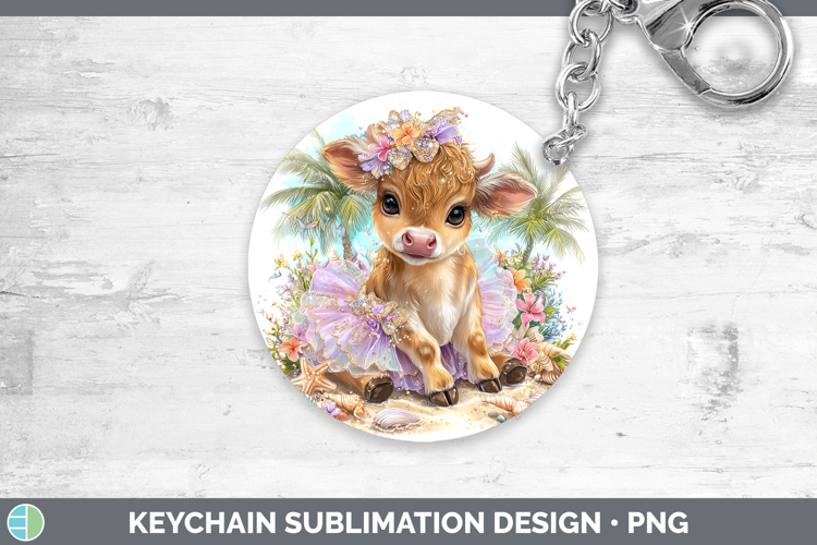 Bull Keychain Farm Beach Sublimation Keyring Designs