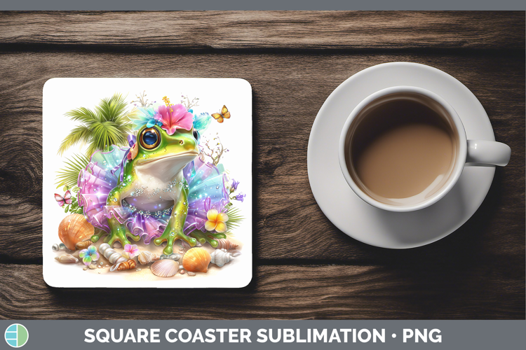 Bullfrog Square Coaster Farm Beach Sublimation Coaster Desig