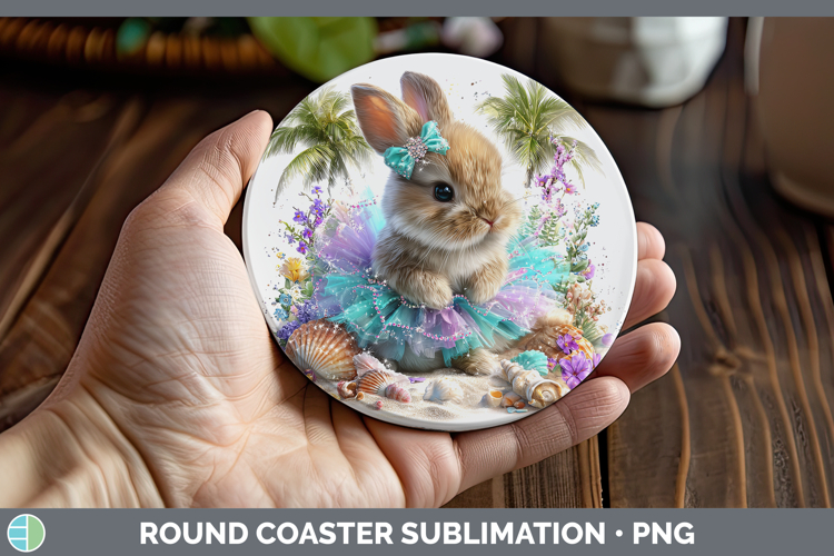 Bunny Round Coaster Farm Beach Sublimation Coaster Designs