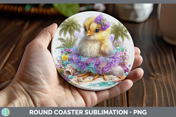 Chicken Round Coaster Farm Beach Sublimation Coaster Designs