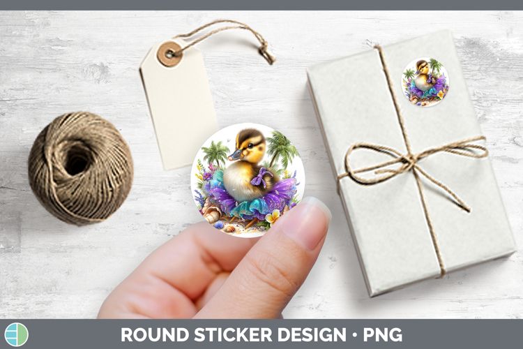 Farm Beach Duck Stickers | Round Labels Designs