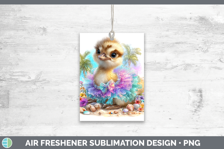 Ostrich Air Freshener Farm Beach Sublimation Car Freshener D