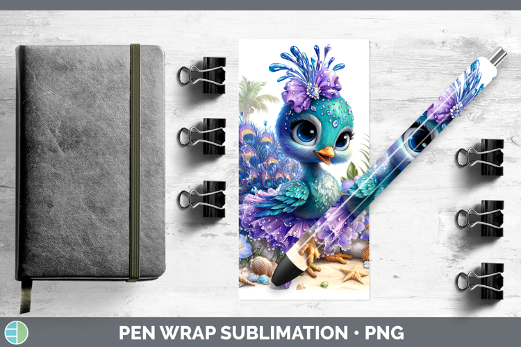 Peacock Pen Wrap Farm Beach Sublimation Pen Designs