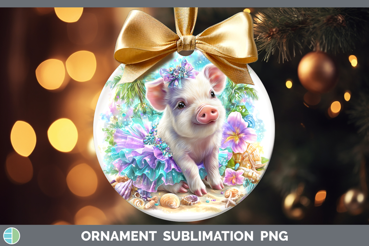Pig Ornament Farm Beach Sublimation Bauble Designs