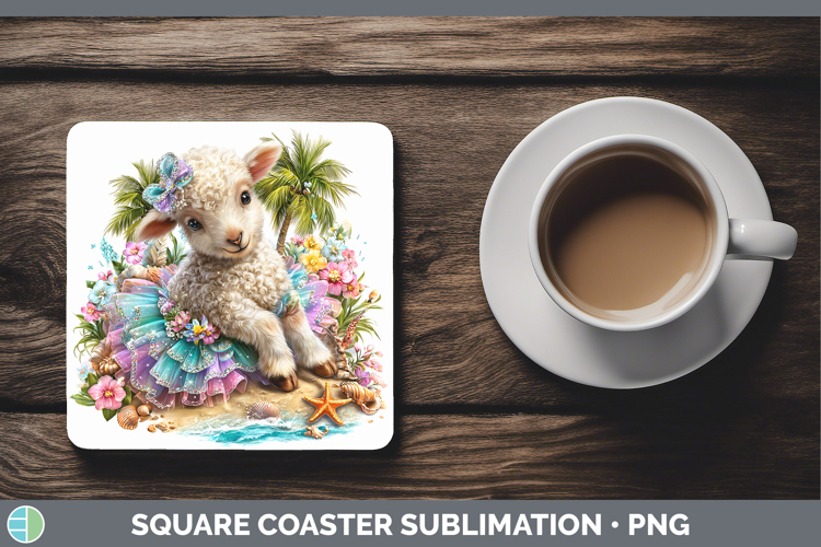 Sheep Square Coaster Farm Beach Sublimation Coaster Designs