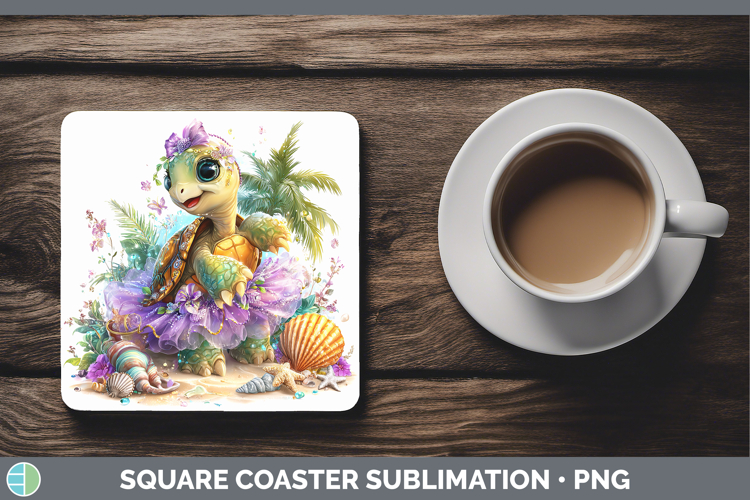 Tortoise Square Coaster Farm Beach Sublimation Coaster Desig