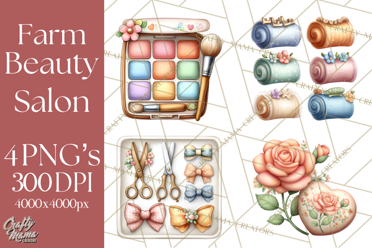 Farm Animal Beauty Salon Clipart PNG, Cute Animal Clip Art