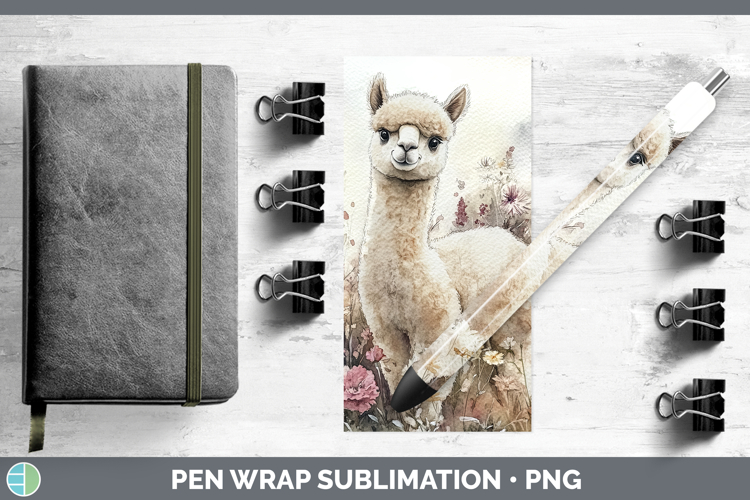 Farm Butterflies Alpaca Pen Wrap Sublimation Pen Designs