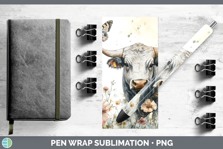 Farm Butterflies Bull Pen Wrap Sublimation Pen Designs
